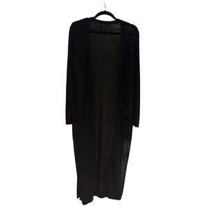 BCBGmaxazria women's Lightweight Black Mesh Long Sleeve Duster Size XS